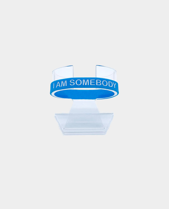 Blue “I am Somebody” wristband image 3