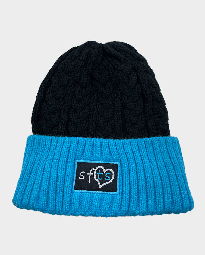 Two color cable knit SFTS beanie image 0