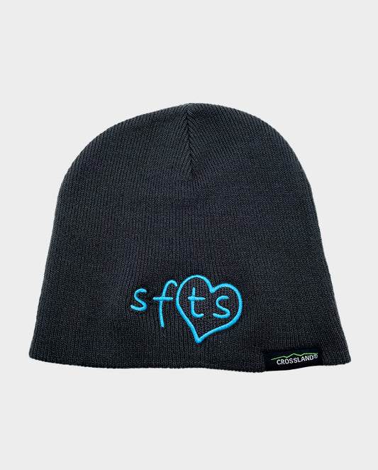 Grey beanie with solid blue SFTS logo image 0