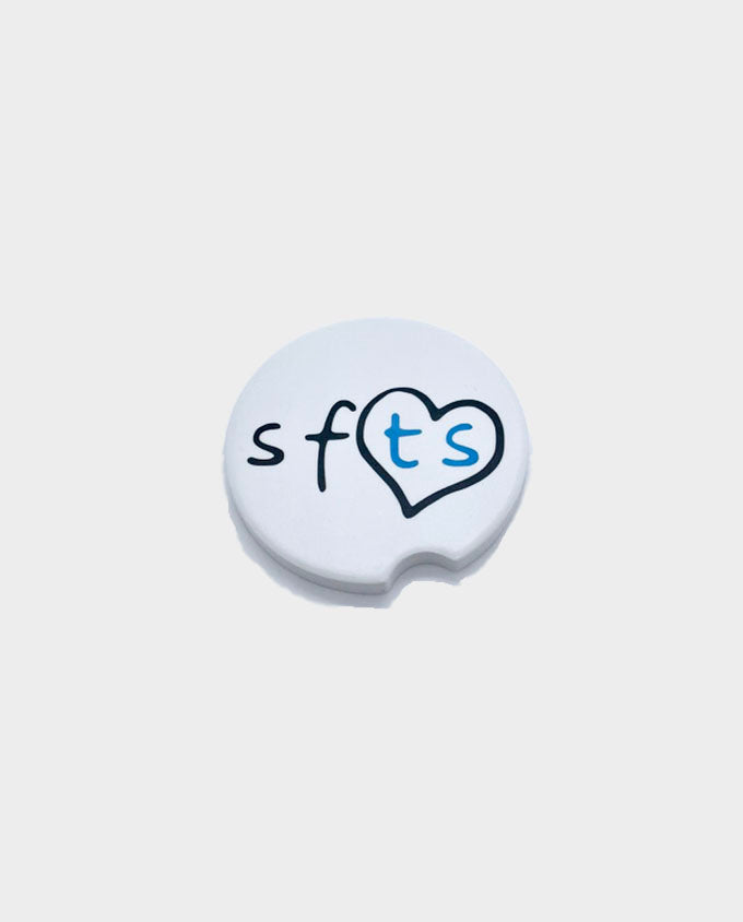 White "SFTS" car coaster image 0