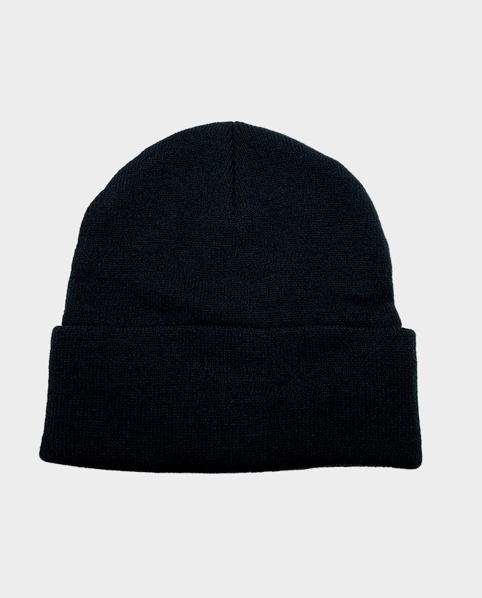 Cuffed black beanie with SFTS image 1