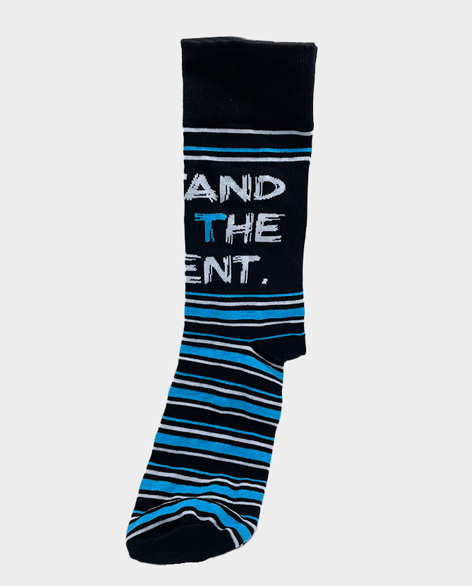 "I Stand for the Silent" Crew Striped Sock